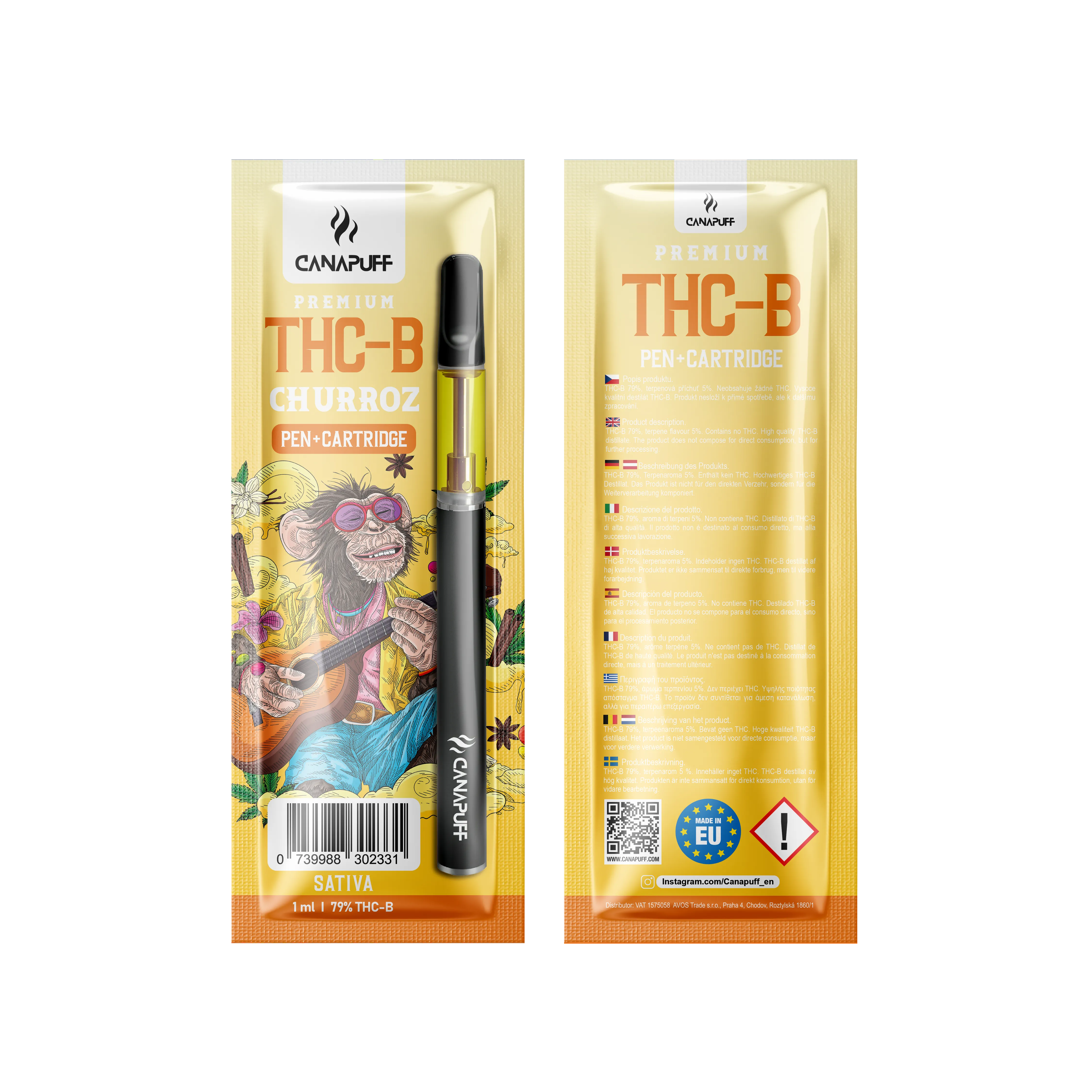 cartucho de caneta canapuff churroz thc b 79