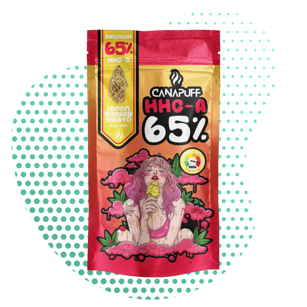 Canapuff - Gelato de Limão e Cereja 65% - Flores HHC-A