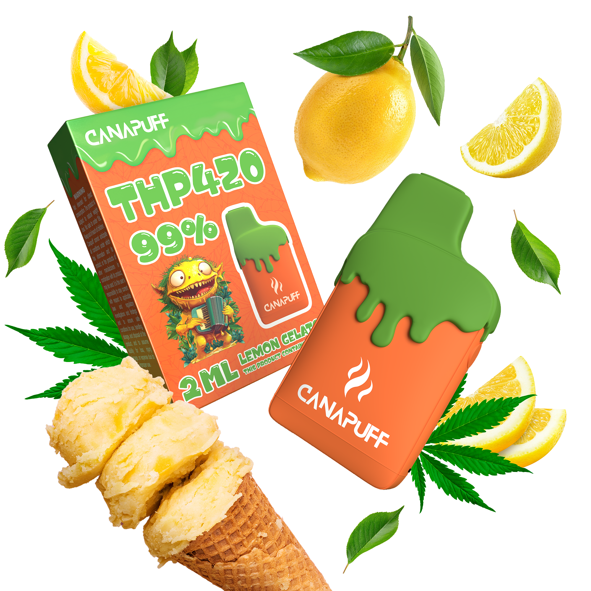 Gelado de Limão 99% THP420 - Canapuff - Uso Único - 2ml