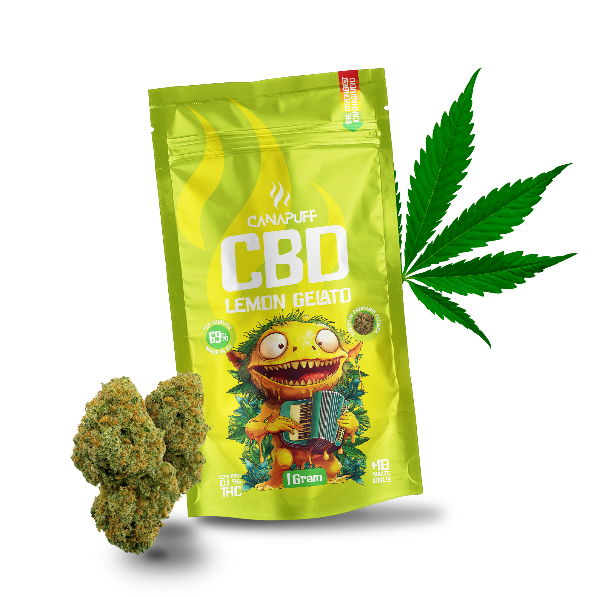 Canapuff - Gelato de Limão 69% - Flores de CBD