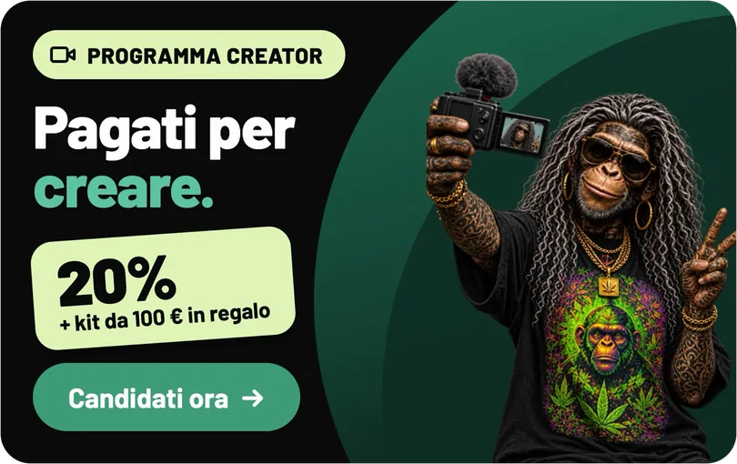 Programma creator: Pagati per creare. 20% + kit da 100 € in regalo. Candidati ora
