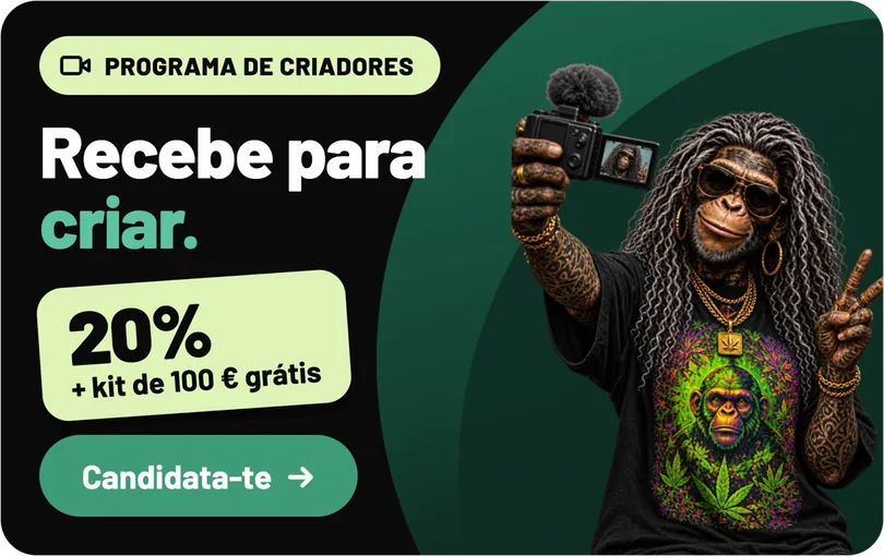 Programa de criadores: Recebe para criar. 20% + kit de 100 € grátis. Candidata-te