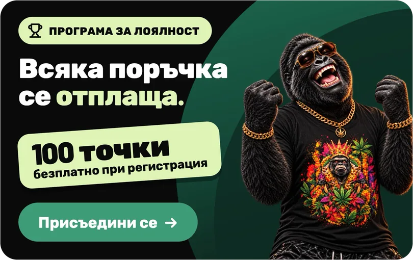 Програма за лоялност: Всяка поръчка се отплаща. 100 точки безплатно при регистрация. Присъедини се