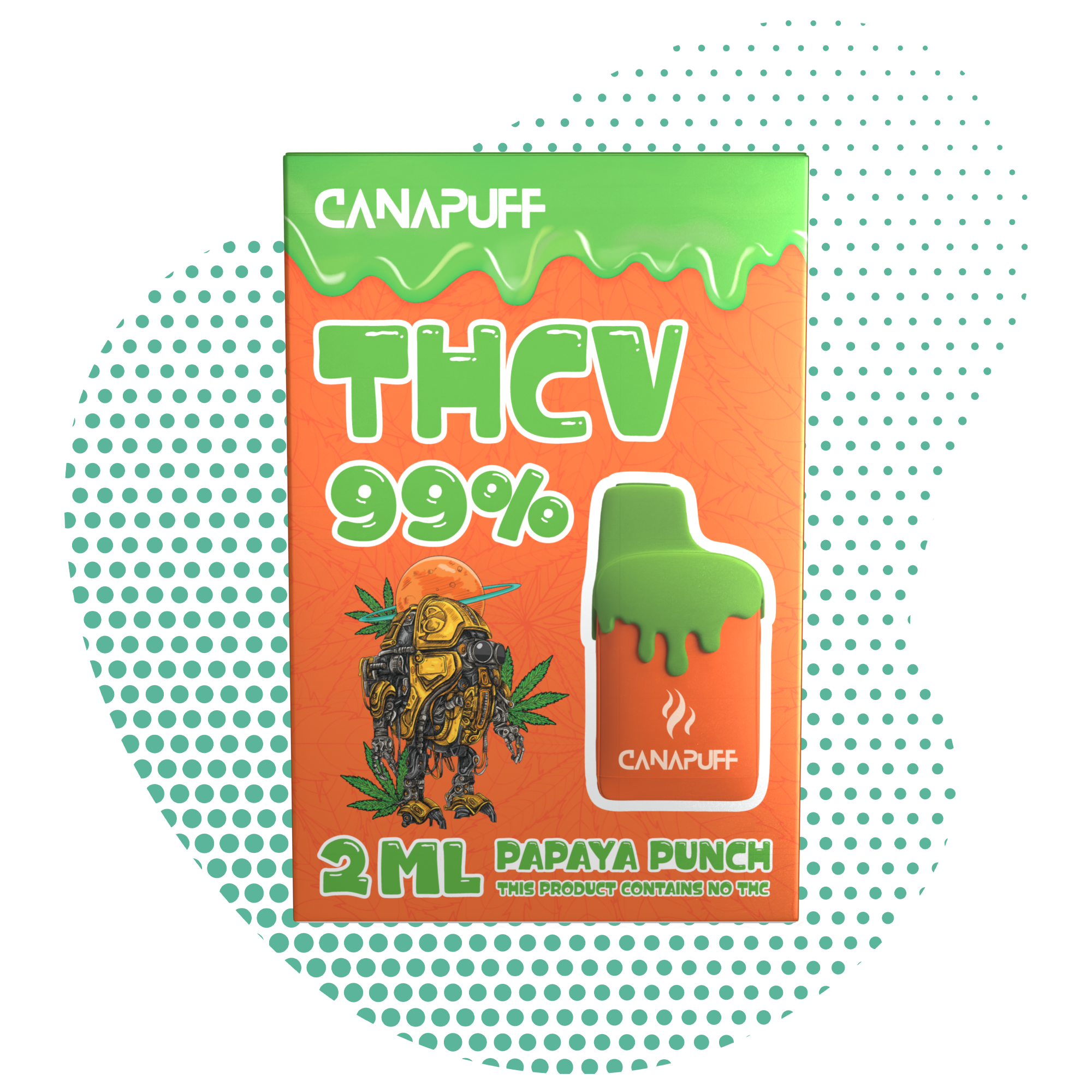 Papaya Punch 99% THCv - Canapuff - Uso Único - 2ml