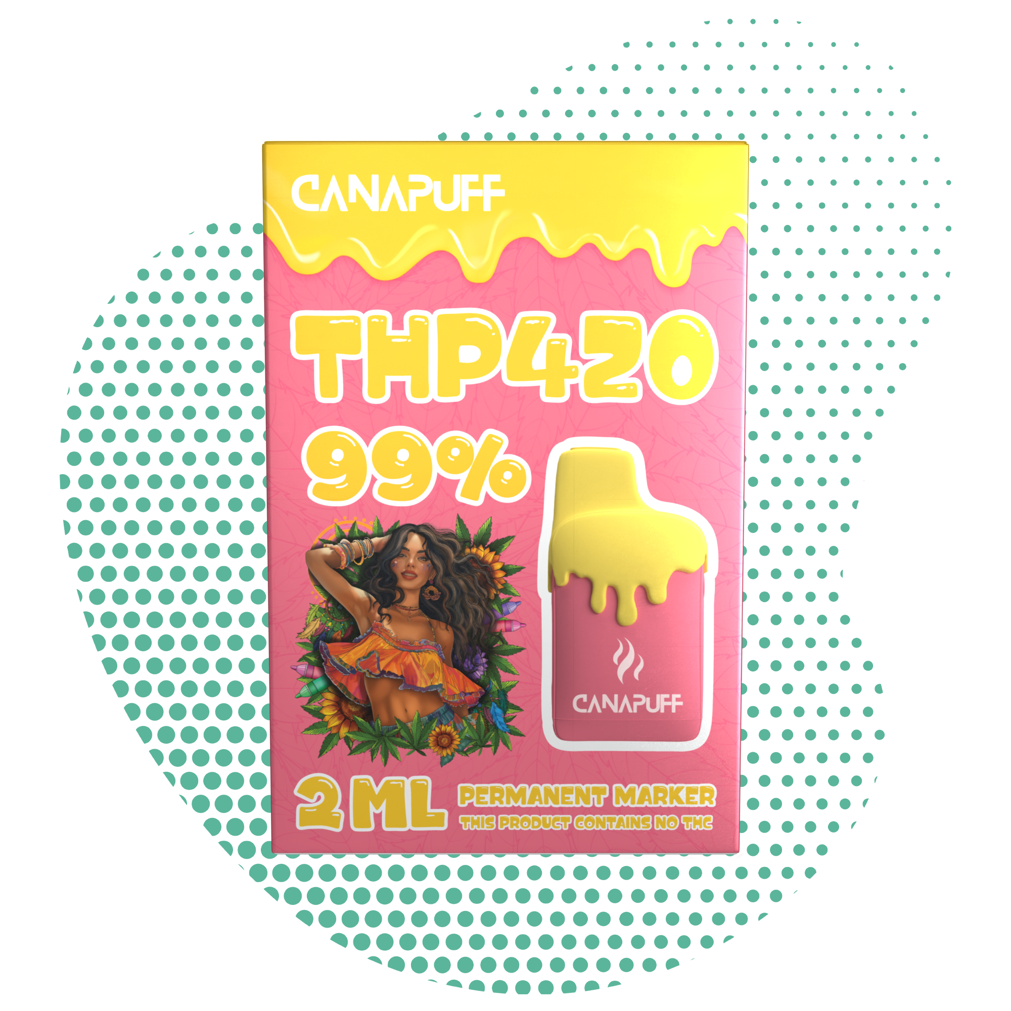Marcador Permanente 99% THP420 - Canapuff - Uso Único - 2ml