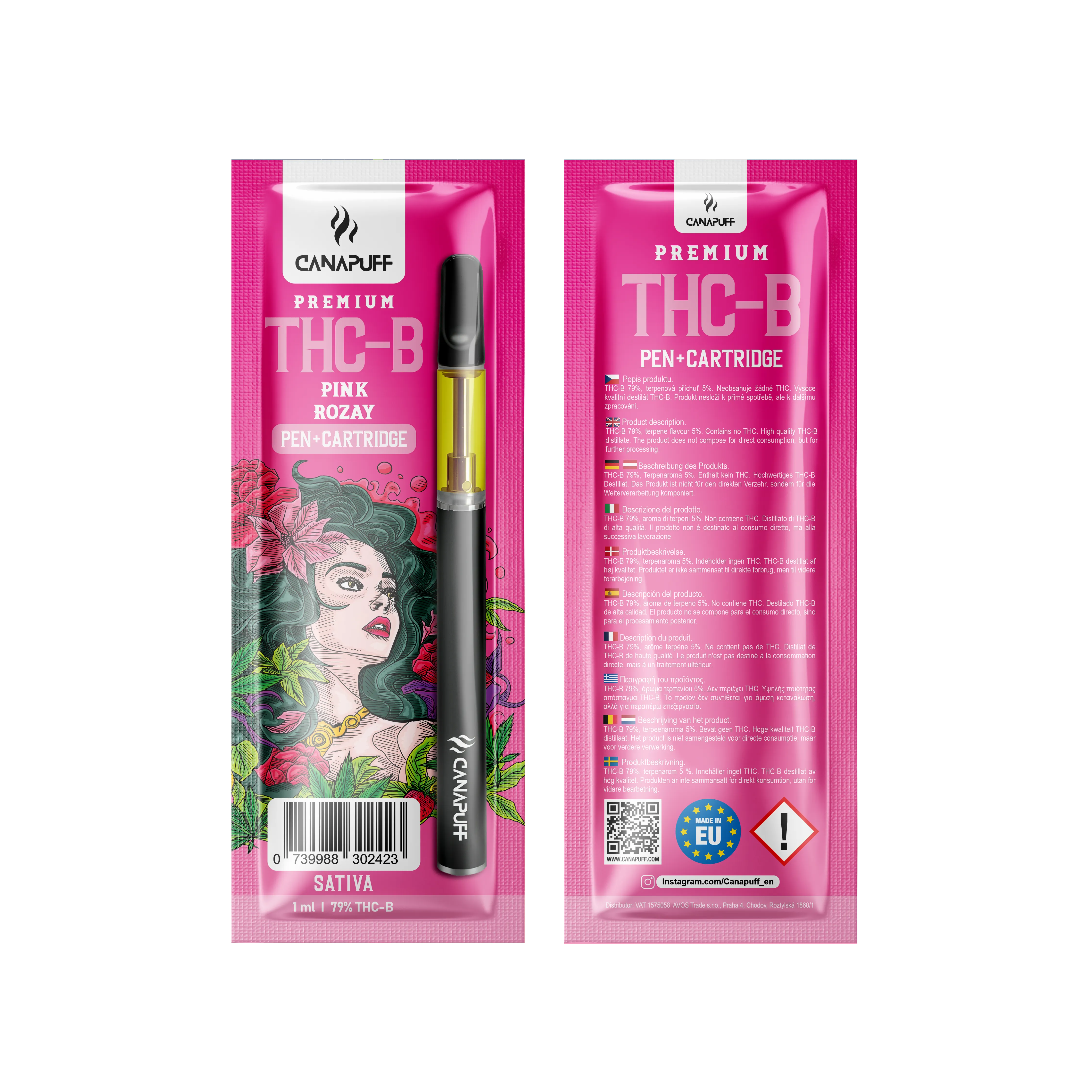 cartucho de caneta canapuff pink rozay thc b 79