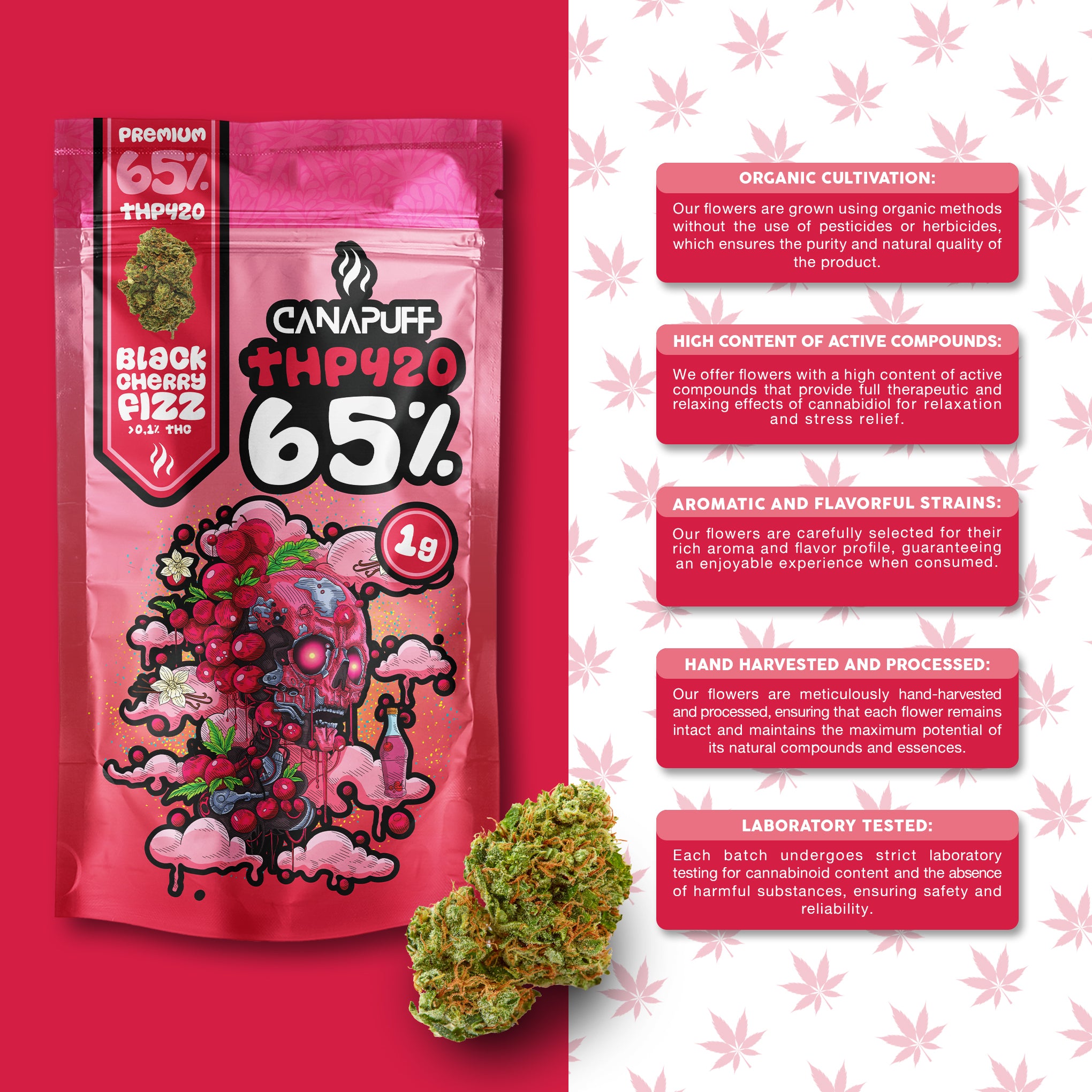 Canapuff - Black Cherry Fizz 65% - THP420 Flores