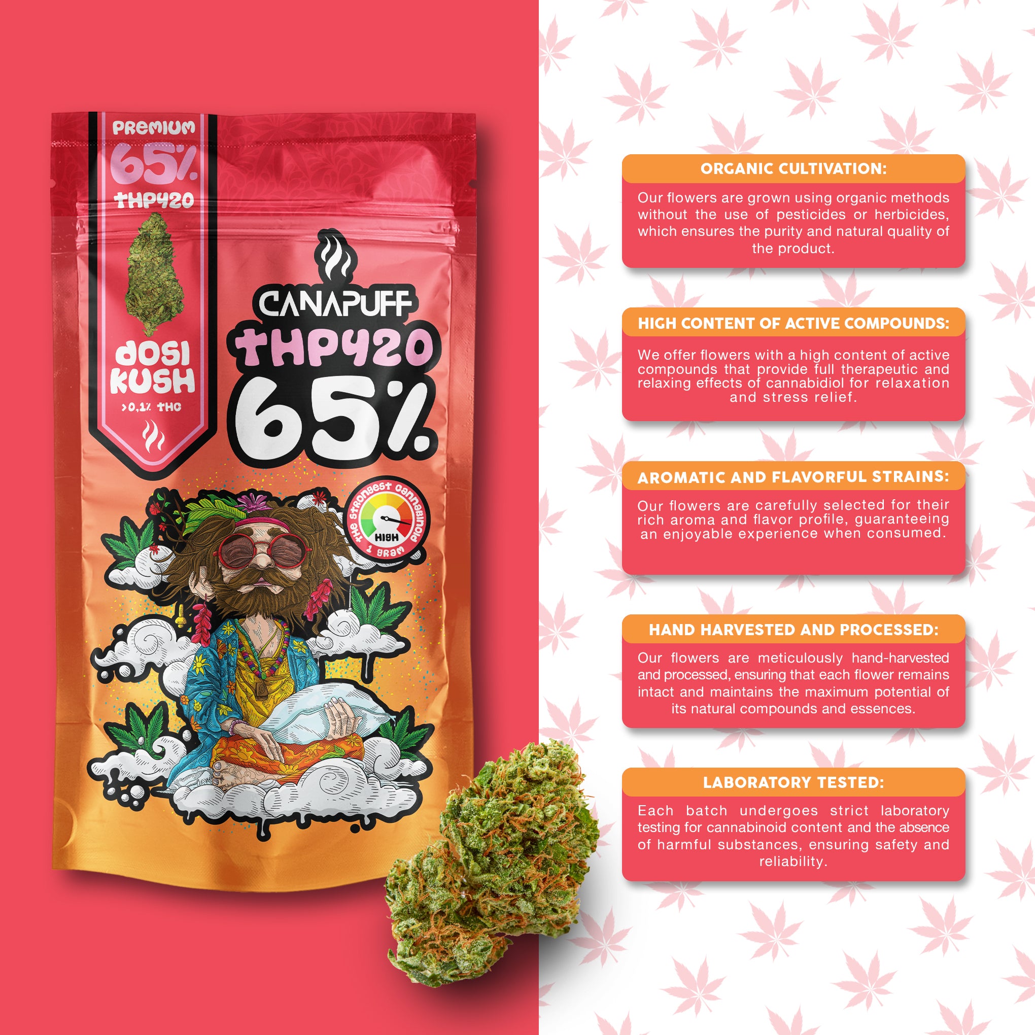 Canapuff - Dosi Kush 65% - THP420 Flores